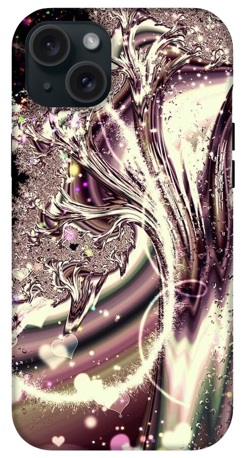 Sometimes I can See Your Sould Silver Liquid Fractal - Phone Case