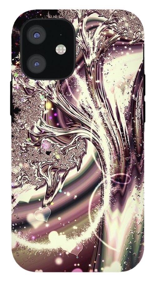 Sometimes I can See Your Sould Silver Liquid Fractal - Phone Case