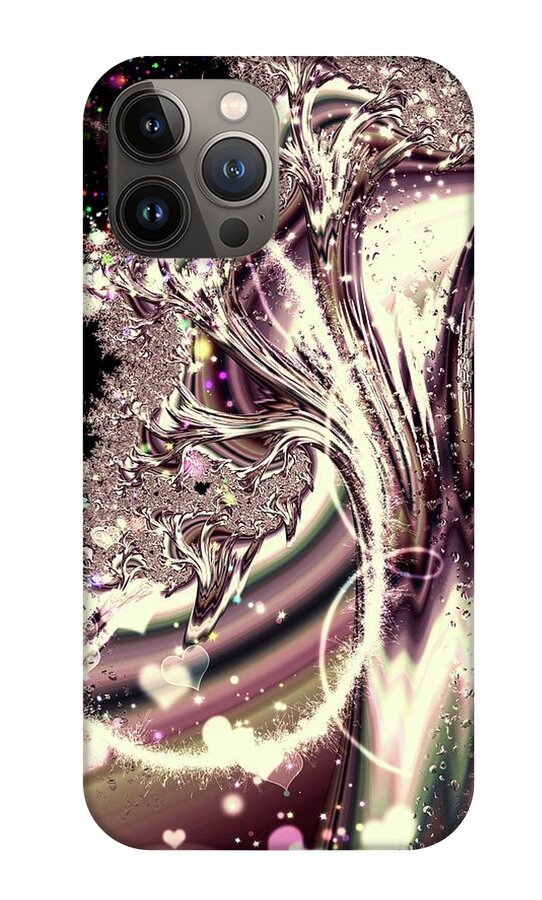 Sometimes I can See Your Sould Silver Liquid Fractal - Phone Case