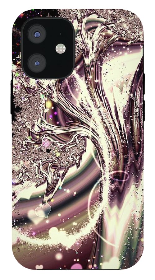 Sometimes I can See Your Sould Silver Liquid Fractal - Phone Case