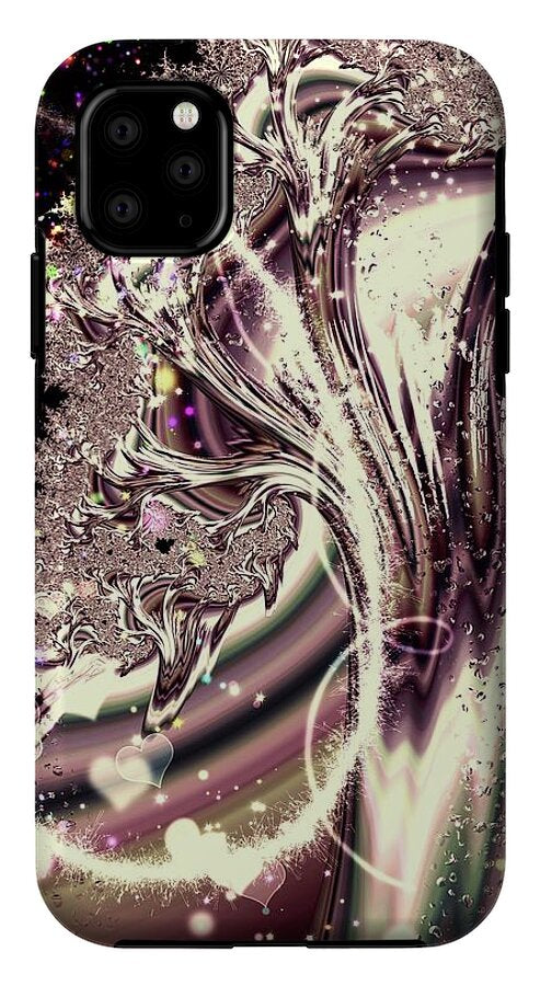 Sometimes I can See Your Sould Silver Liquid Fractal - Phone Case