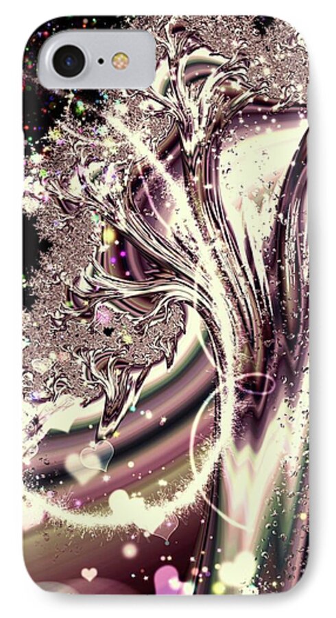 Sometimes I can See Your Sould Silver Liquid Fractal - Phone Case