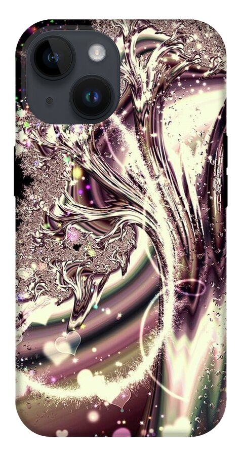 Sometimes I can See Your Sould Silver Liquid Fractal - Phone Case