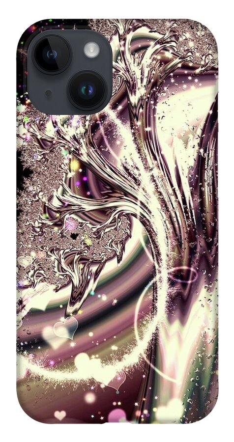 Sometimes I can See Your Sould Silver Liquid Fractal - Phone Case