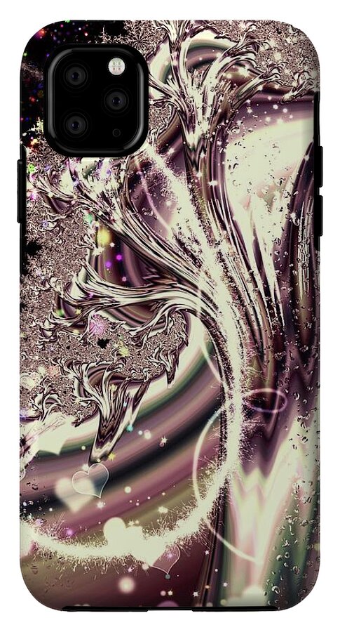 Sometimes I can See Your Sould Silver Liquid Fractal - Phone Case