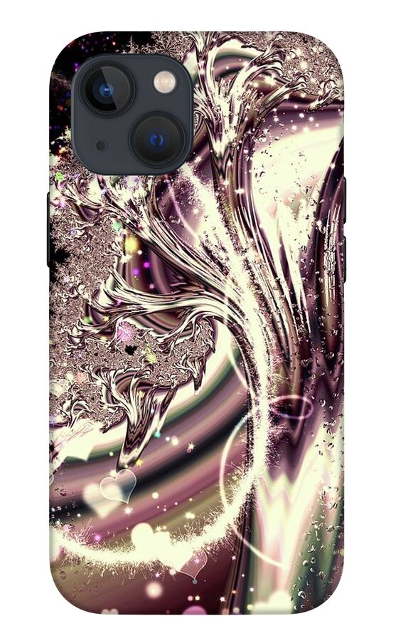 Sometimes I can See Your Sould Silver Liquid Fractal - Phone Case