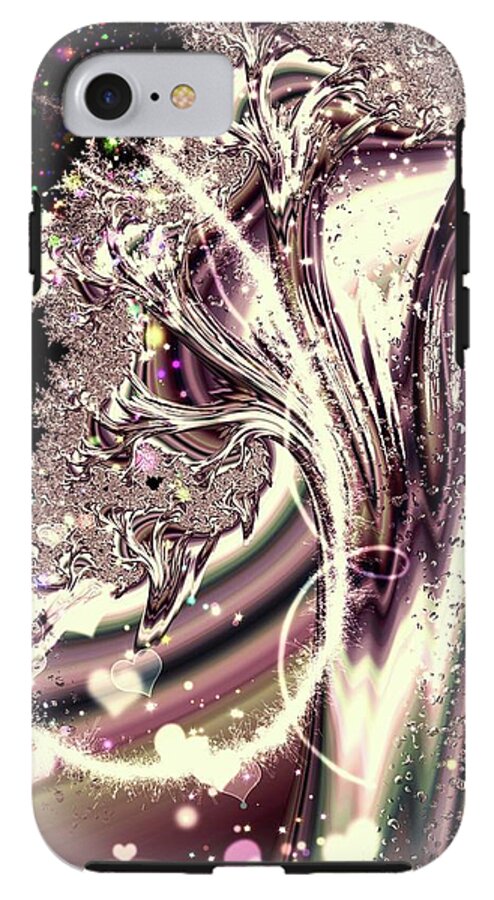 Sometimes I can See Your Sould Silver Liquid Fractal - Phone Case