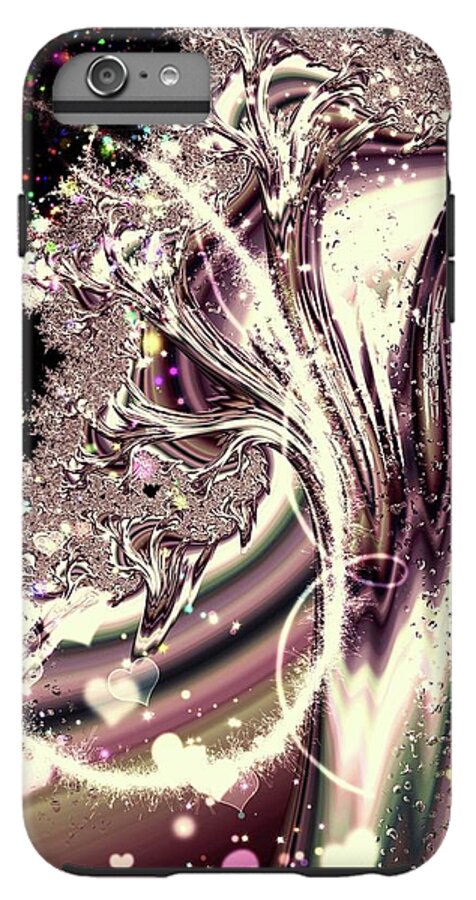 Sometimes I can See Your Sould Silver Liquid Fractal - Phone Case