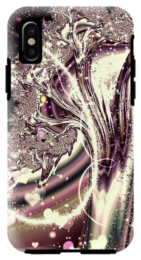Sometimes I can See Your Sould Silver Liquid Fractal - Phone Case