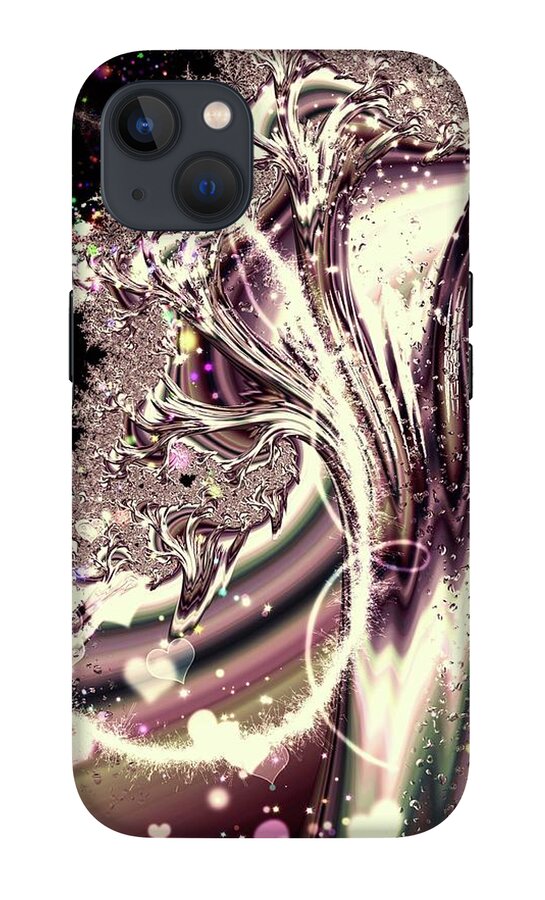 Sometimes I can See Your Sould Silver Liquid Fractal - Phone Case