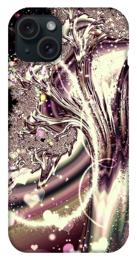 Sometimes I can See Your Sould Silver Liquid Fractal - Phone Case