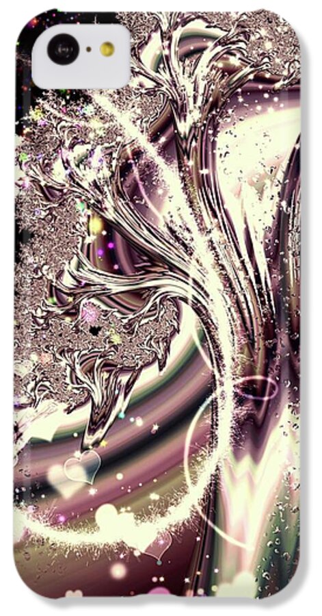 Sometimes I can See Your Sould Silver Liquid Fractal - Phone Case