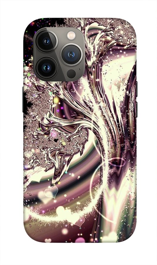 Sometimes I can See Your Sould Silver Liquid Fractal - Phone Case