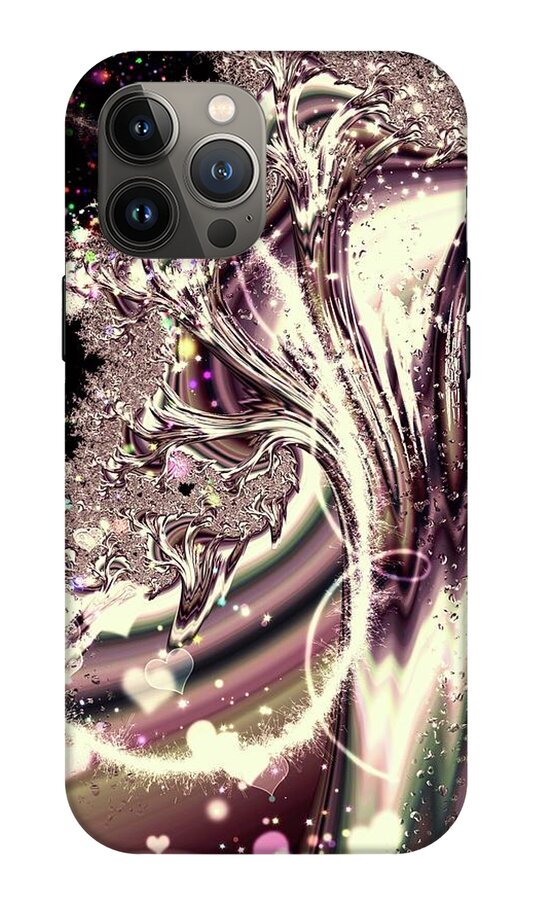 Sometimes I can See Your Sould Silver Liquid Fractal - Phone Case