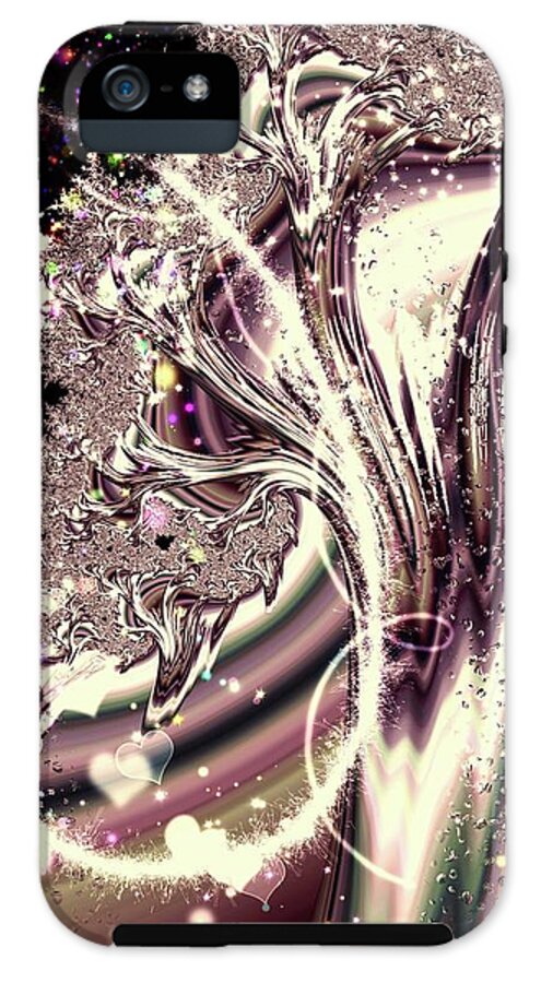 Sometimes I can See Your Sould Silver Liquid Fractal - Phone Case
