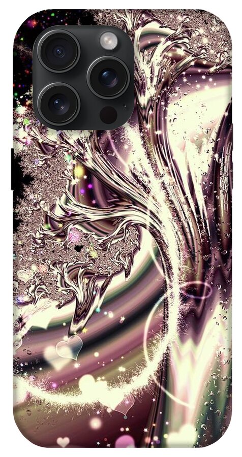 Sometimes I can See Your Sould Silver Liquid Fractal - Phone Case