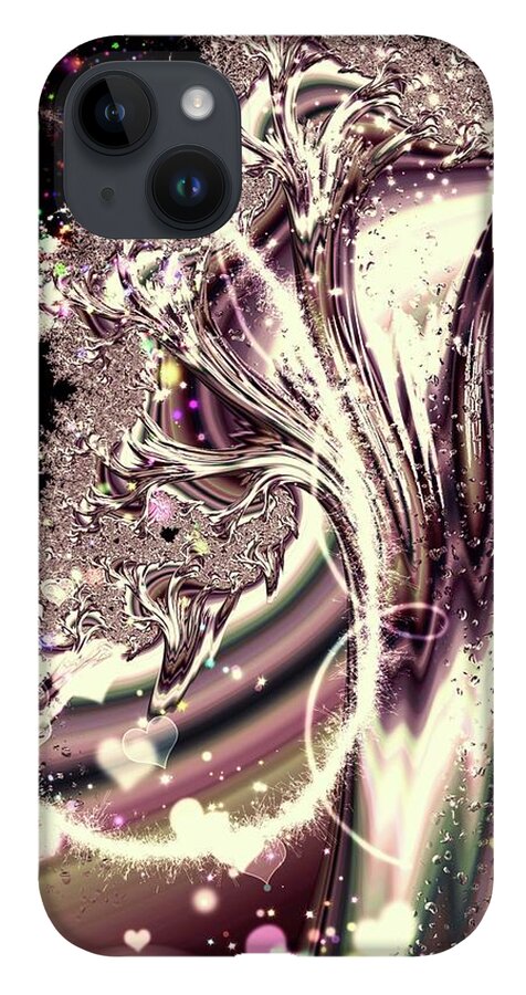 Sometimes I can See Your Sould Silver Liquid Fractal - Phone Case