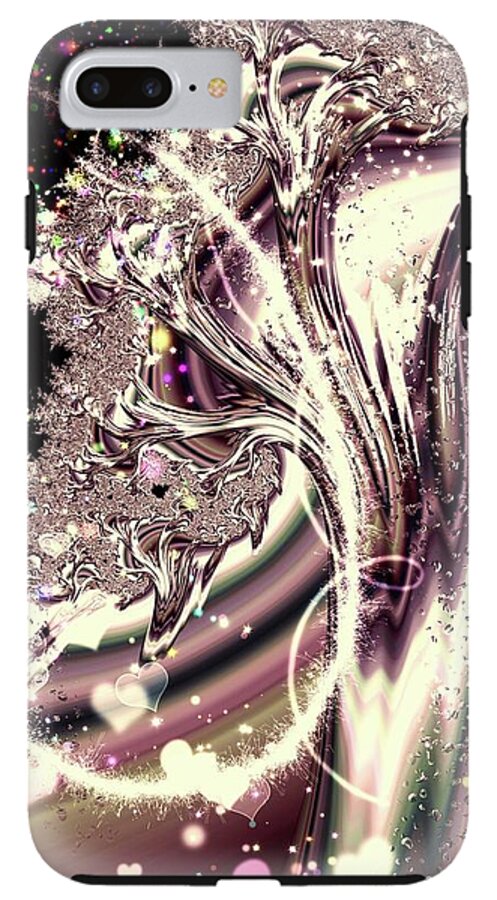 Sometimes I can See Your Sould Silver Liquid Fractal - Phone Case
