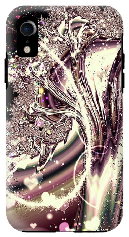 Sometimes I can See Your Sould Silver Liquid Fractal - Phone Case