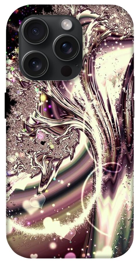 Sometimes I can See Your Sould Silver Liquid Fractal - Phone Case
