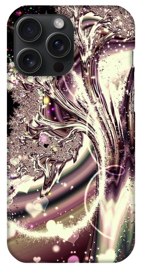 Sometimes I can See Your Sould Silver Liquid Fractal - Phone Case