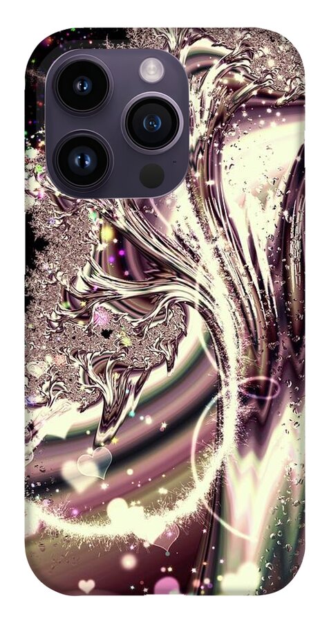 Sometimes I can See Your Sould Silver Liquid Fractal - Phone Case