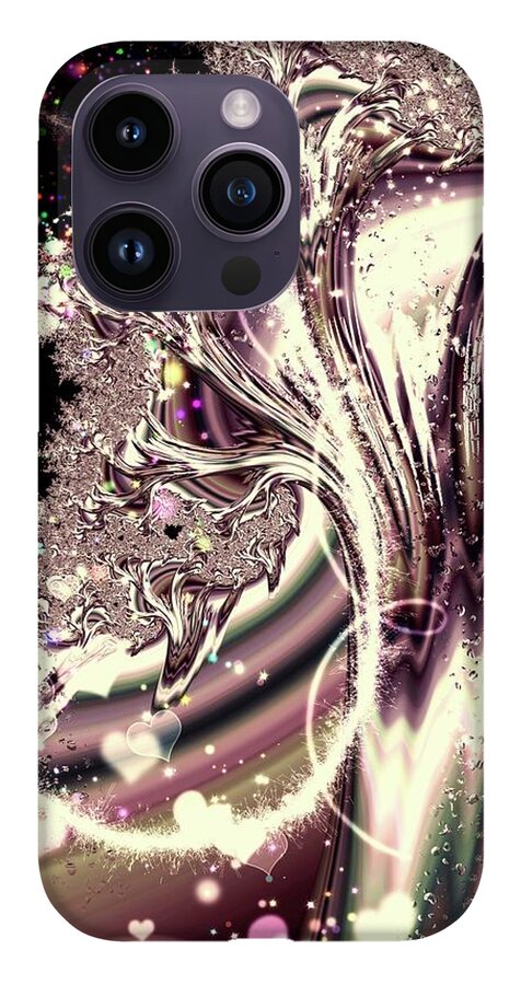 Sometimes I can See Your Sould Silver Liquid Fractal - Phone Case