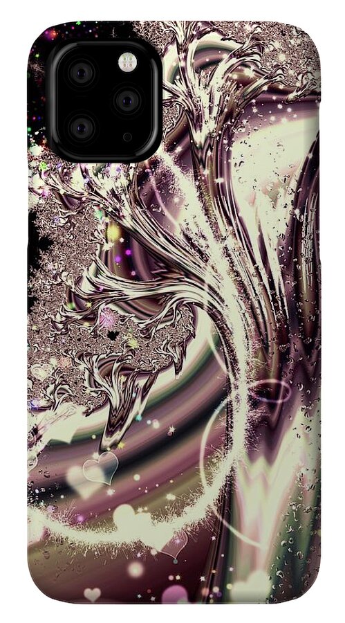 Sometimes I can See Your Sould Silver Liquid Fractal - Phone Case