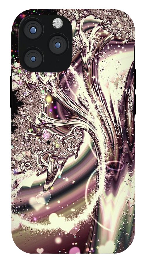 Sometimes I can See Your Sould Silver Liquid Fractal - Phone Case