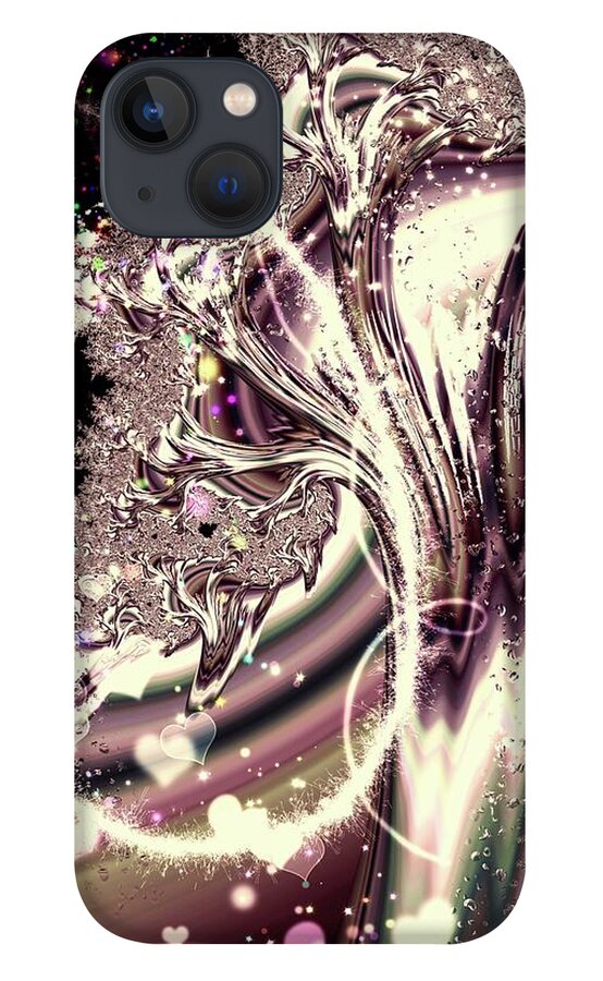 Sometimes I can See Your Sould Silver Liquid Fractal - Phone Case