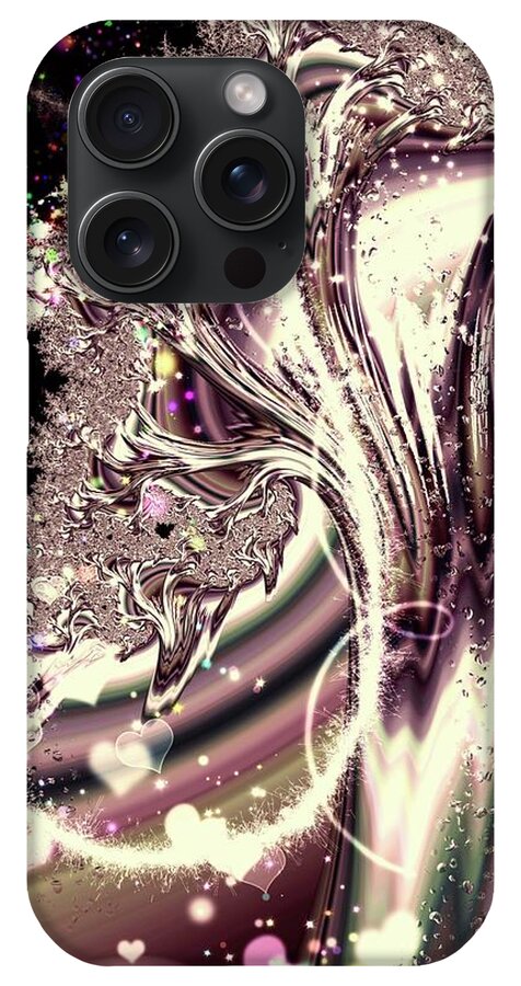 Sometimes I can See Your Sould Silver Liquid Fractal - Phone Case