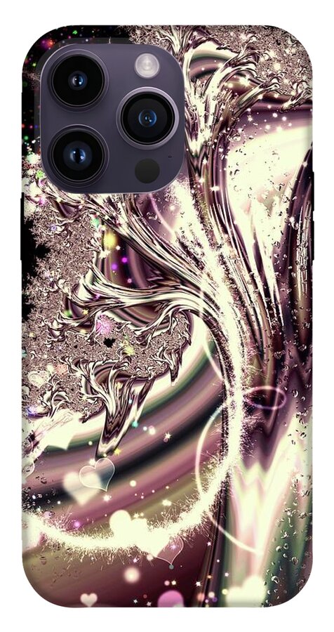 Sometimes I can See Your Sould Silver Liquid Fractal - Phone Case