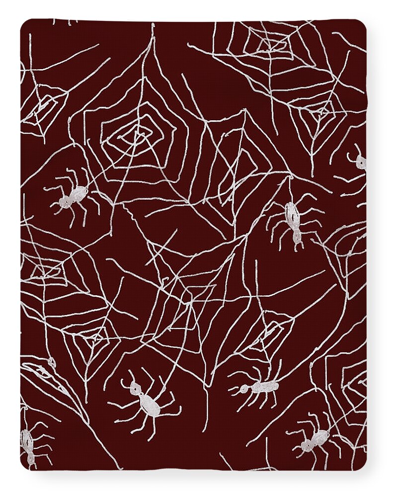 Spider Webs on Red - Blanket