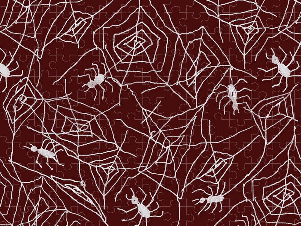 Spider Webs on Red - Puzzle