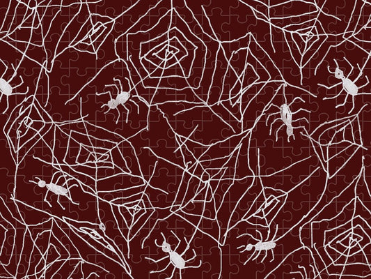 Spider Webs on Red - Puzzle