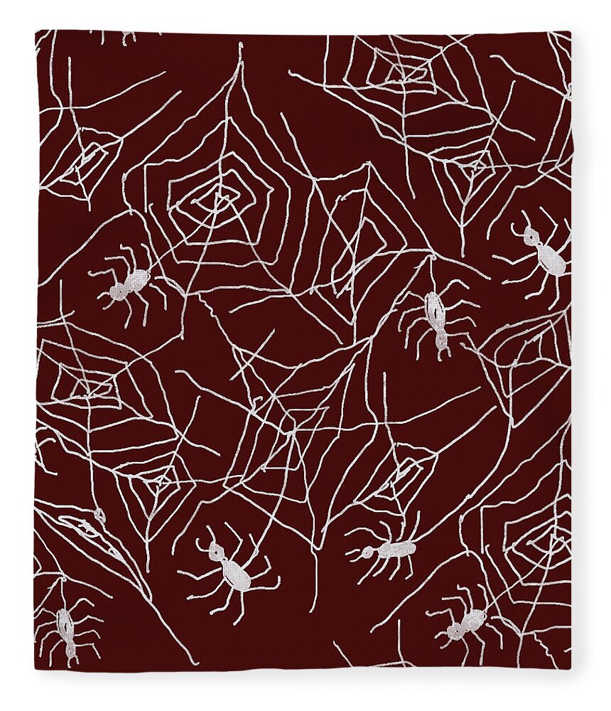 Spider Webs on Red - Blanket
