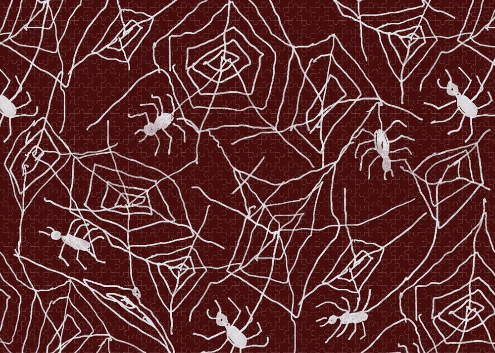 Spider Webs on Red - Puzzle