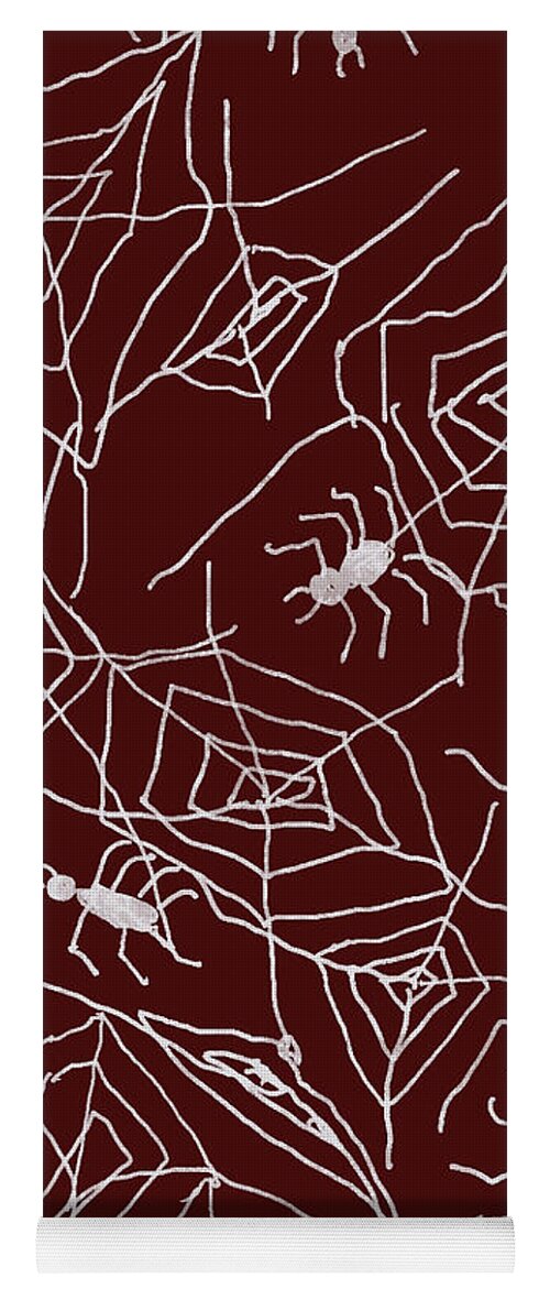 Spider Webs on Red - Yoga Mat