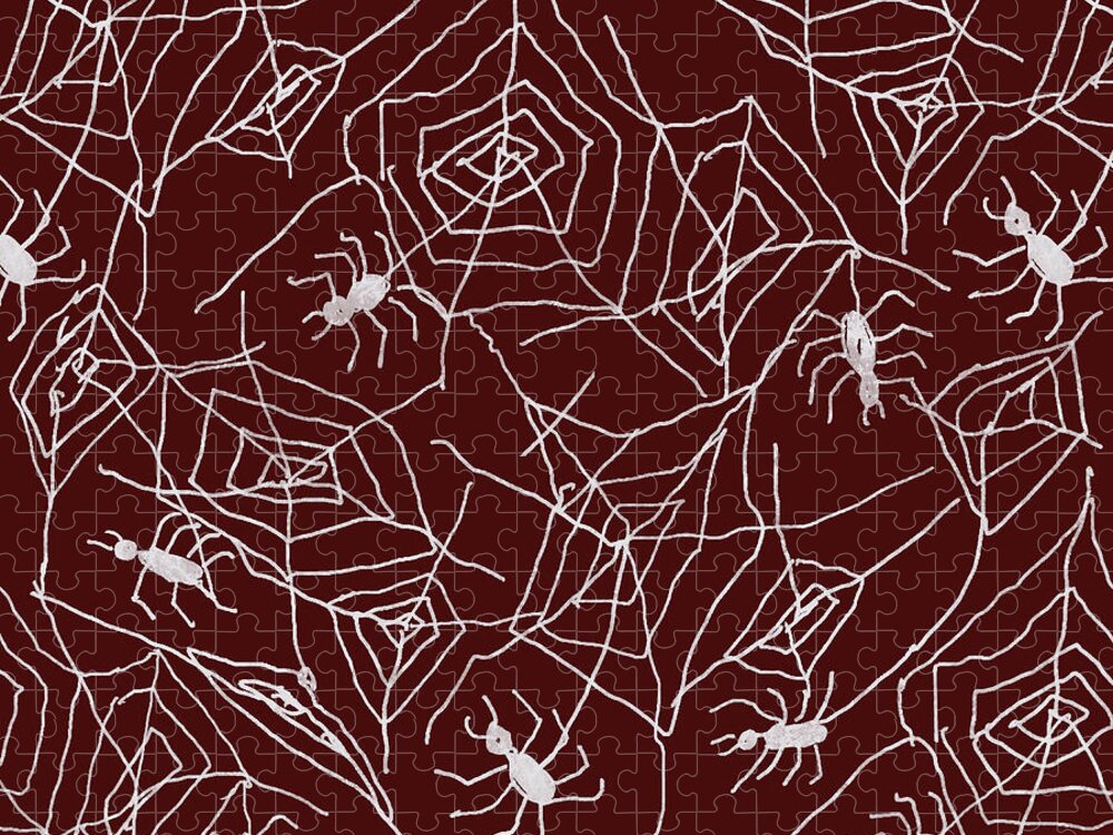 Spider Webs on Red - Puzzle