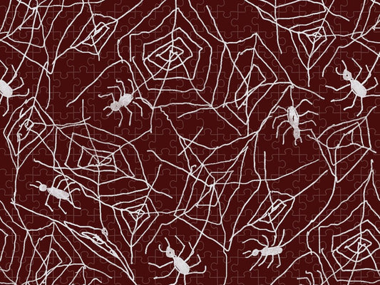 Spider Webs on Red - Puzzle