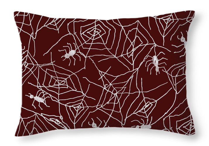 Spider Webs on Red - Throw Pillow