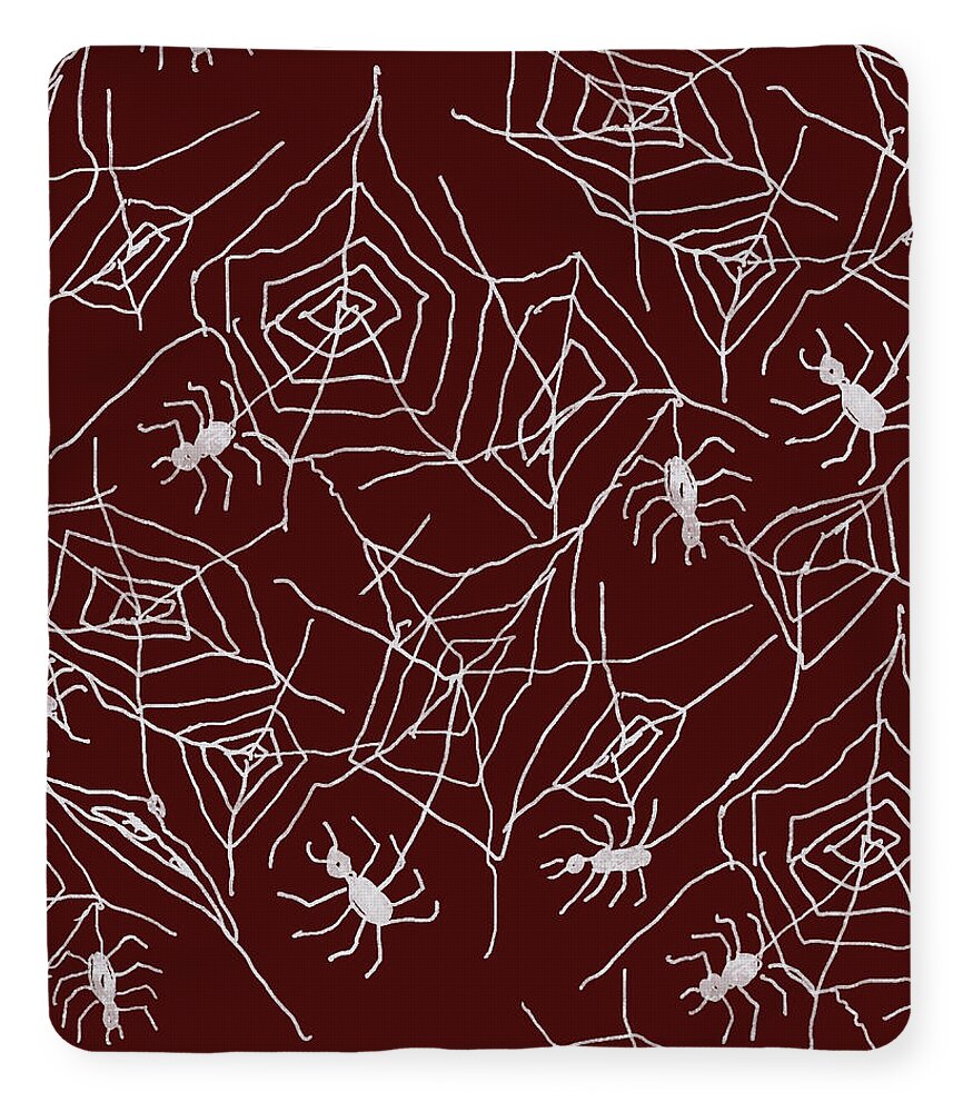 Spider Webs on Red - Blanket