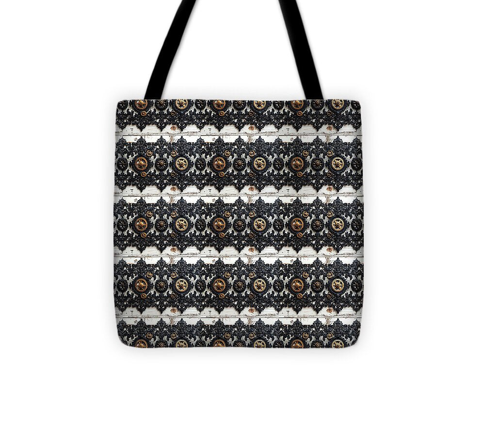 Steampunk Black Lace Pattern - Tote Bag