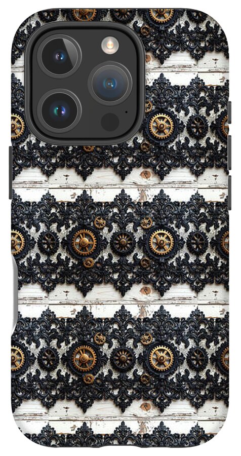 Steampunk Black Lace Pattern - Phone Case