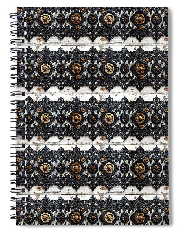 Steampunk Black Lace Pattern - Spiral Notebook