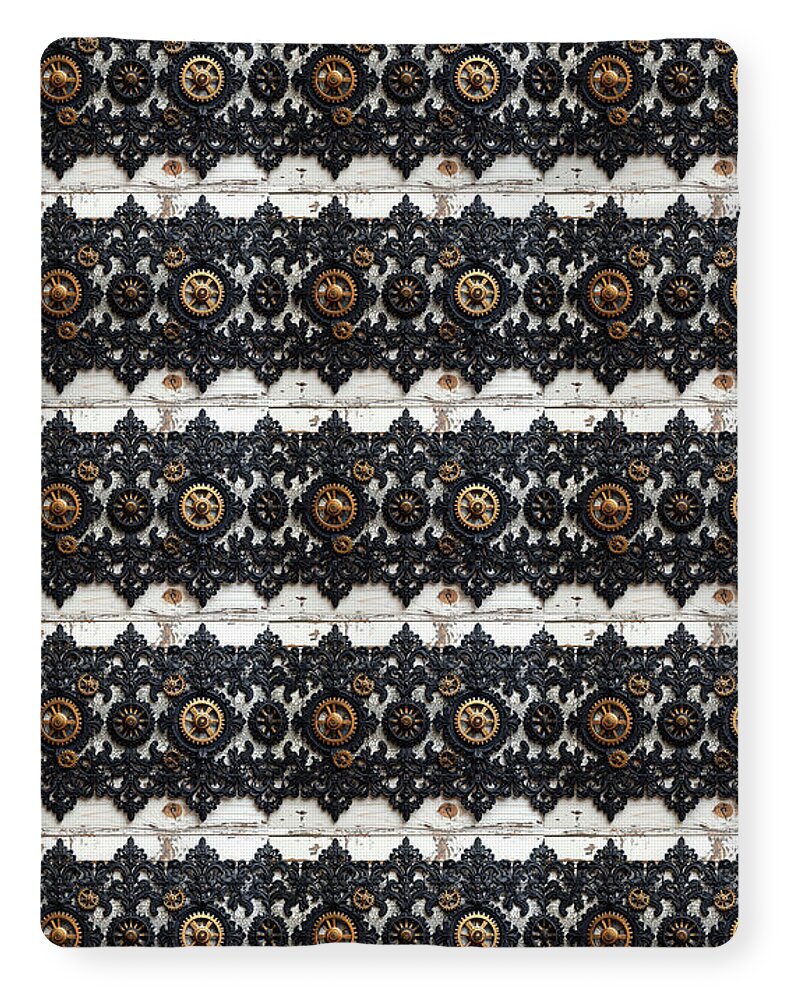 Steampunk Black Lace Pattern - Blanket