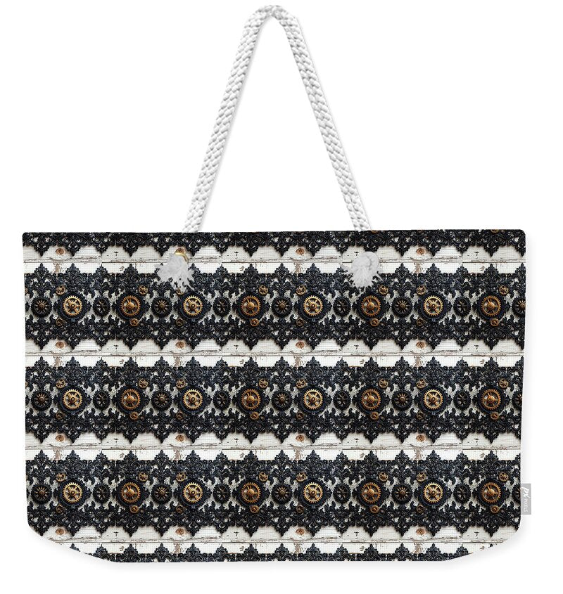 Steampunk Black Lace Pattern - Weekender Tote Bag