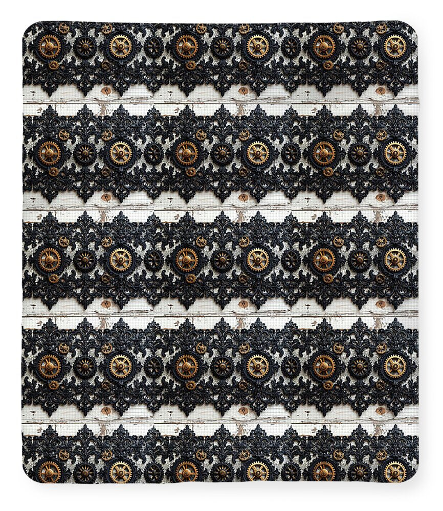 Steampunk Black Lace Pattern - Blanket