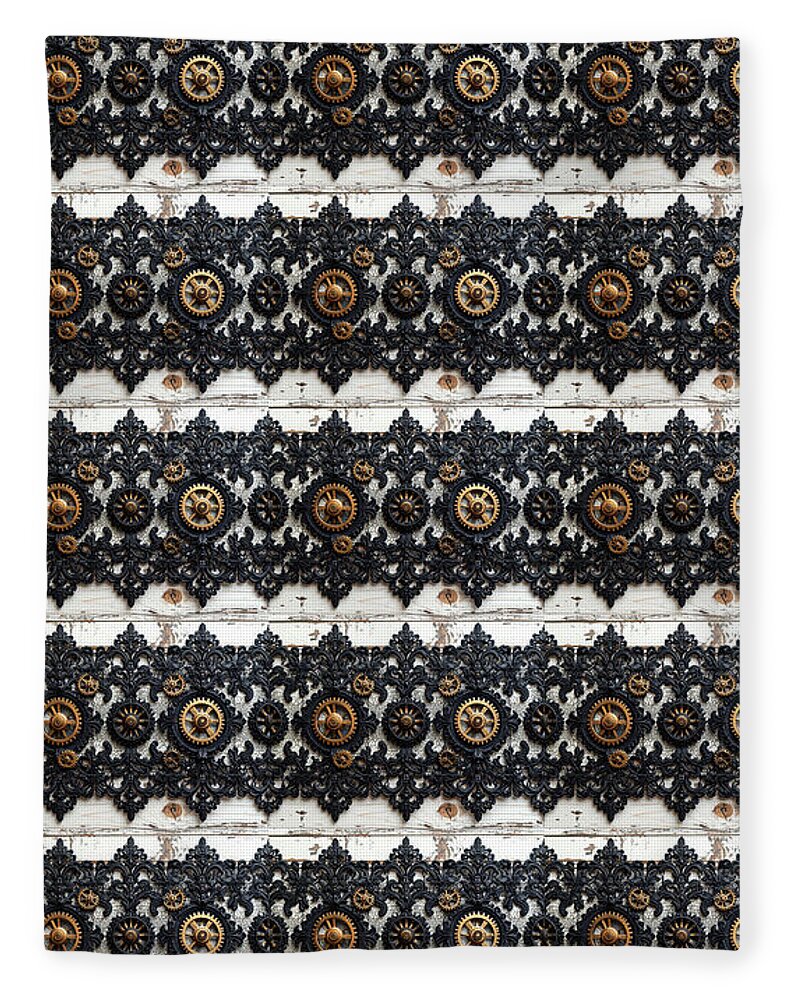 Steampunk Black Lace Pattern - Blanket