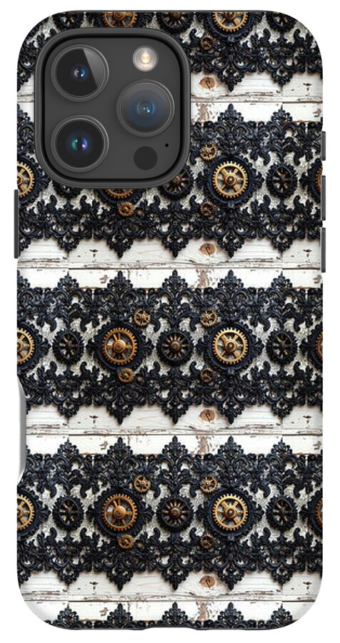 Steampunk Black Lace Pattern - Phone Case